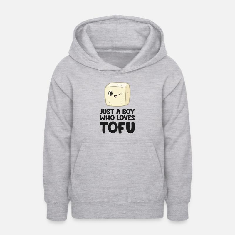Juste un garçon qui aime le tofu - Sweat à capuche Ado - gris clair chiné