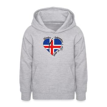 Freiheit Glaube An Gott - Island - Teenager Hoodie - Hellgrau meliert - Vorne - AI Model Teenager Male dark (155cm)
