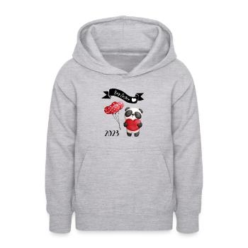 Grande Sœur - große Schwester - Sweat à capuche Ado - gris clair chiné - Devant - AI Model Teenager Male dark (155cm)