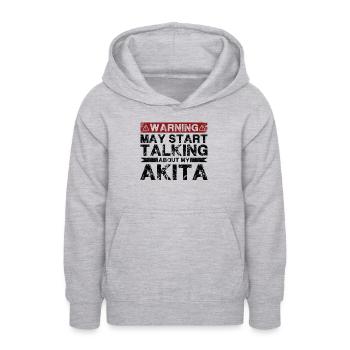Über Akita Sprechen - Teenager Hoodie - Hellgrau meliert - Vorne - AI Model Teenager Male dark (155cm)