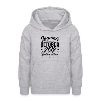 LEGENDS ARE BORN IN OKTOBER 2012 JUBILÄUMSGESCHENK - Teenager Hoodie - Hellgrau meliert - Vorne - AI Model Teenager Male dark (155cm)