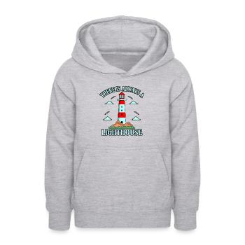 Phare - Sweat à capuche Ado - gris clair chiné - Devant - AI Model Teenager Male dark (155cm)