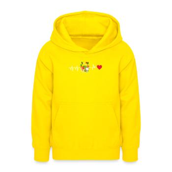 Salade Heartbeat - Sweat à capuche Ado - jaune - Devant - AI Model Teenager Male dark (155cm)