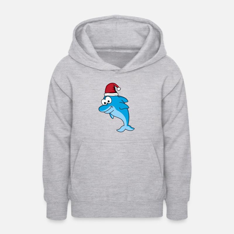 Dolphin Comic Noël - Sweat à capuche Ado - gris clair chiné