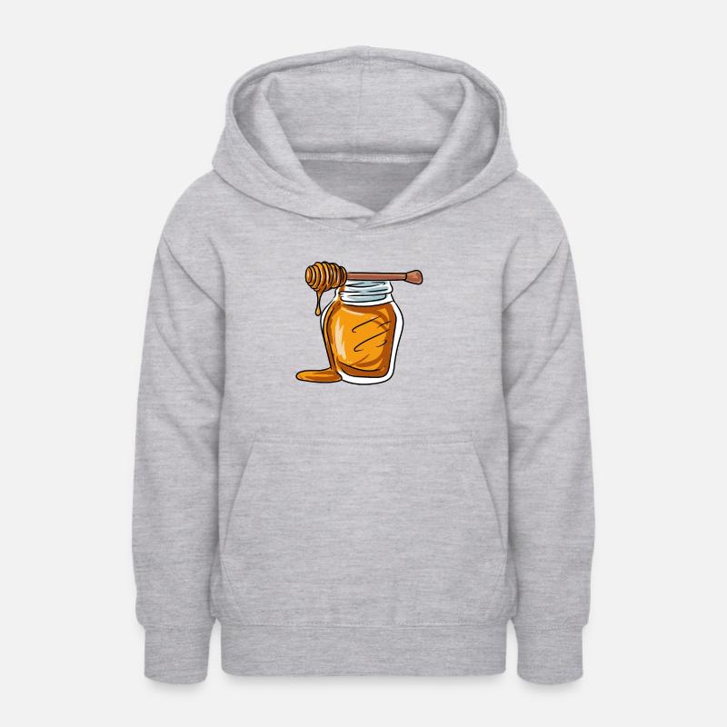 Miel de pot de miel - Sweat à capuche Ado - gris clair chiné