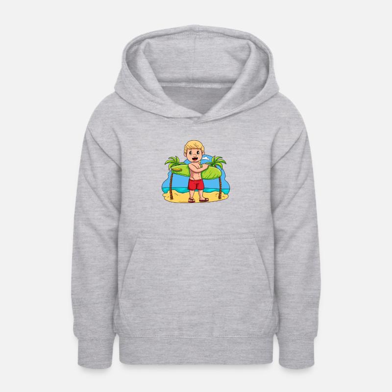 Enfant Surfeur de planche de surf - Sweat à capuche Ado - gris clair chiné