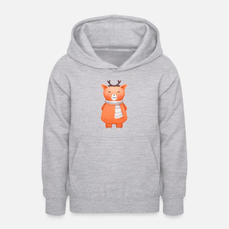 Cerf doux - Sweat à capuche Ado - gris clair chiné