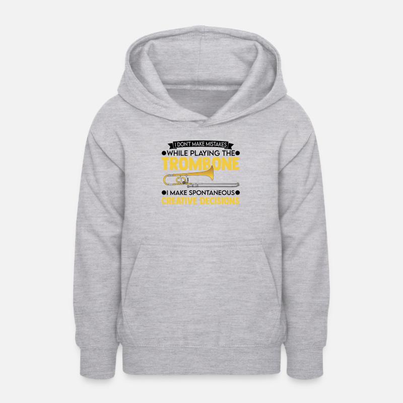 Trombone Creative Choices Tromboniste - Sweat à capuche Ado - gris clair chiné