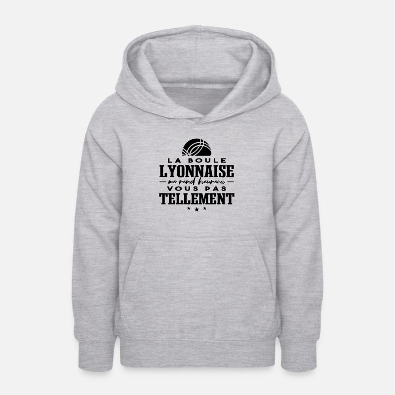 Boule Lyonnaise Me Rend Heureux - Sweat à capuche Ado - gris clair chiné