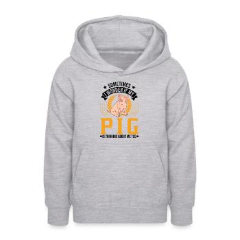 Pig Farmer Farmer Piggy - Teen Hoodie - light heather grey - Front - AI Model Teenager Male dark (155cm)