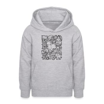 Thailand Doodles Bangkok Phuket Asien Chiang Mai - Teenager Hoodie - Hellgrau meliert - Vorne - AI Model Teenager Male dark (155cm)