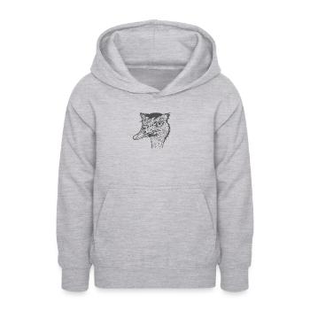 Savane de ratite d’autruche - Sweat à capuche Ado - gris clair chiné - Devant - AI Model Teenager Male dark (155cm)
