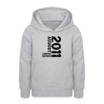 2011 August Limited Edition 12. Geburtstag Outfit - Teenager Hoodie - Hellgrau meliert - Vorne - AI Model Teenager Male dark (155cm)