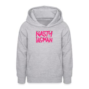 Femme méchante féministe - Sweat à capuche Ado - gris clair chiné - Devant - AI Model Teenager Male dark (155cm)