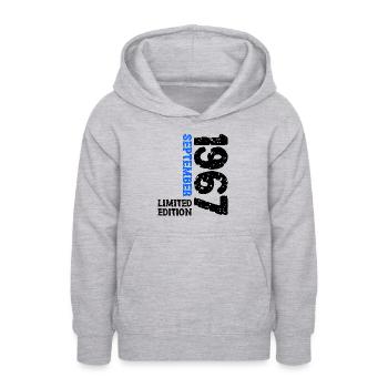 1967 September Limited Edition 56th Birthday Deco - Teen Hoodie - light heather grey - Front - AI Model Teenager Male dark (155cm)