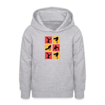 Breakdance - Sweat à capuche Ado - gris clair chiné - Devant - AI Model Teenager Male dark (155cm)