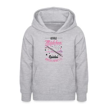 Coole Mädchen spielen Bassklarinette - Teenager Hoodie - Hellgrau meliert - Vorne - AI Model Teenager Male dark (155cm)