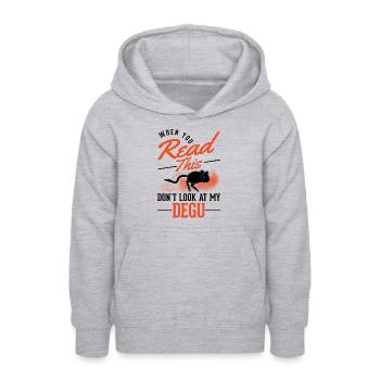 Octodon Cadeau Arbuste Rat Forêt Degu - Sweat à capuche Ado - gris clair chiné - Devant - AI Model Teenager Male dark (155cm)