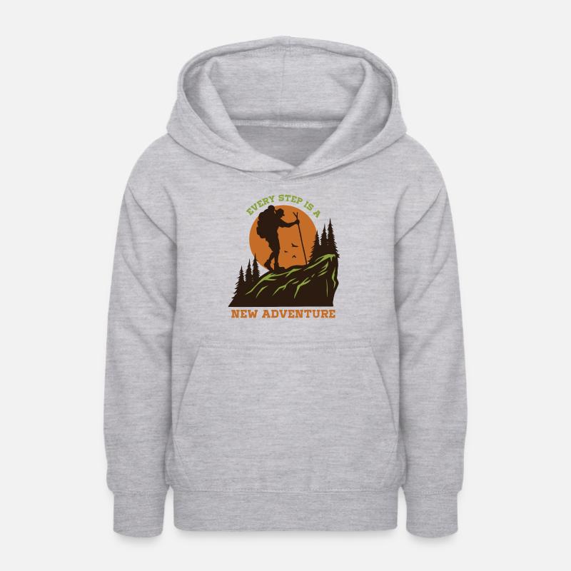 Chaque étape est une nouvelle aventure - Sweat à capuche Ado - gris clair chiné