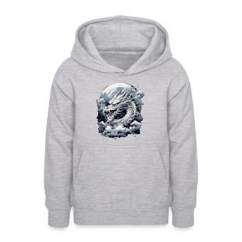 Mondlicht Mythos Drache - Teenager Hoodie - Hellgrau meliert - Vorne - AI Model Teenager Male dark (155cm)