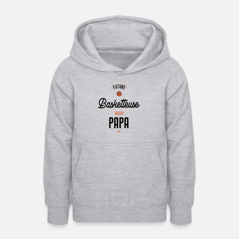 Future basketteuse comme papa - Sweat à capuche Ado - gris clair chiné