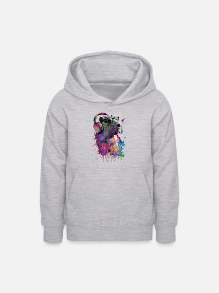 Capybara - Teenager Hoodie - Hellgrau meliert