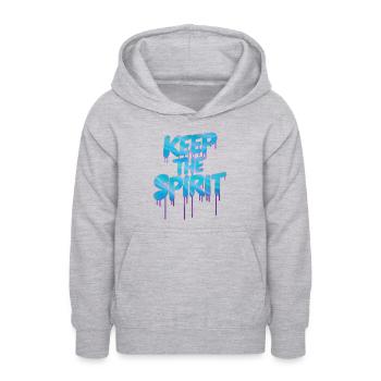 GARDEZ L’ - Sweat à capuche Ado - gris clair chiné - Devant - AI Model Teenager Male dark (155cm)
