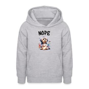 Drôle de dicton havanais non pour les amoureux des chiens - Sweat à capuche Ado - gris clair chiné - Devant - AI Model Teenager Male dark (155cm)