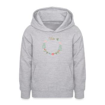 Yes - Teenager Hoodie - Hellgrau meliert - Vorne - AI Model Teenager Male dark (155cm)