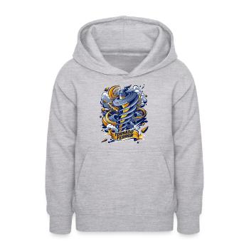 TORNADO-TERROR - Teenager Hoodie - Hellgrau meliert - Vorne - AI Model Teenager Male dark (155cm)