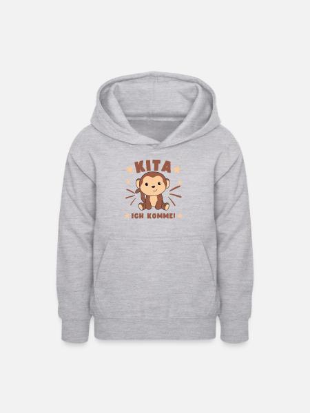 Kita J’arrive Kitakind Monkey - Sweat à capuche Ado - gris clair chiné