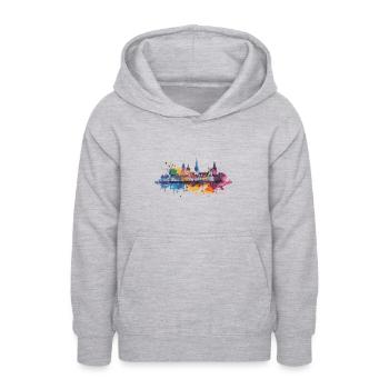 Reutlingen - Teenager Hoodie - Hellgrau meliert - Vorne - AI Model Teenager Male dark (155cm)