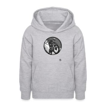 Downhill Mountainbike - Teenager Hoodie - Hellgrau meliert - Vorne - AI Model Teenager Male dark (155cm)
