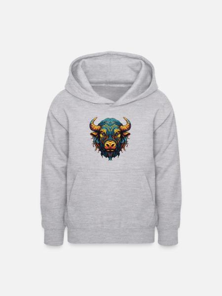 Bulle Portrait Taurus - Teenager Hoodie - Hellgrau meliert