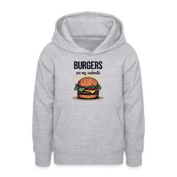 Burgers are my Soulmate Hamburger Fast Food - Teenager Hoodie - Hellgrau meliert - Vorne - AI Model Teenager Male dark (155cm)