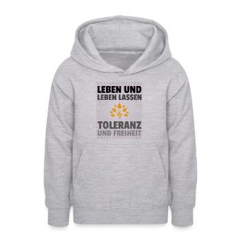 Toleranz und Freiheit Leben und leben lassen - Teenager Hoodie - Hellgrau meliert - Vorne - AI Model Teenager Male dark (155cm)