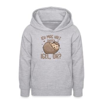 Igel - Teenager Hoodie - Hellgrau meliert - Vorne - AI Model Teenager Male dark (155cm)