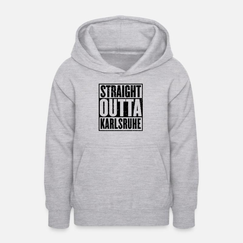 Tout droit sorti de Karlsruhe - Sweat à capuche Ado - gris clair chiné