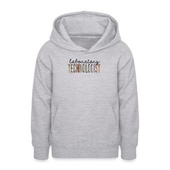 Technologue de laboratoire Leopard Print Funny - Sweat à capuche Ado - gris clair chiné - Devant - AI Model Teenager Male dark (155cm)