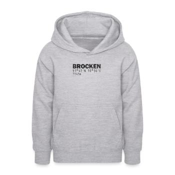 Brocken Coordonnées GPS - Sweat à capuche Ado - gris clair chiné - Devant - AI Model Teenager Male dark (155cm)