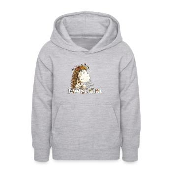Drolliges Pferd Blumen Horse Girl Pferde Spruch - Teenager Hoodie - Hellgrau meliert - Vorne - AI Model Teenager Male dark (155cm)