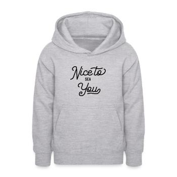 Nice to sea you - Teen Hoodie - light heather grey - Front - AI Model Teenager Male dark (155cm)