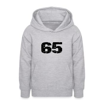 65 Number jersey - Teen Hoodie - light heather grey - Front - AI Model Teenager Male dark (155cm)