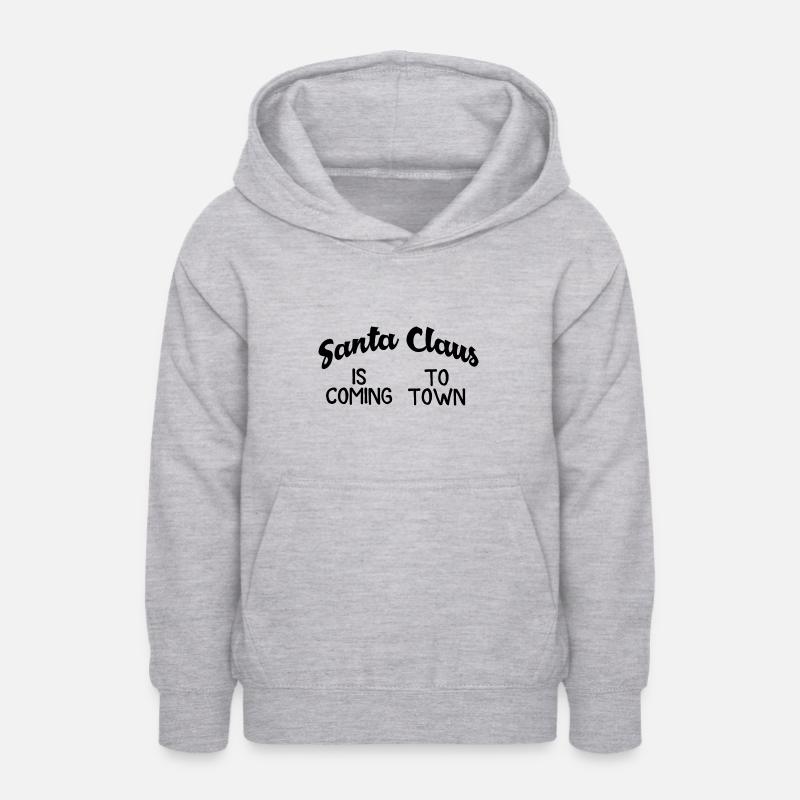 Le Père Noël arrive en ville - Sweat à capuche Ado - gris clair chiné