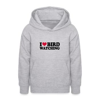 Ornithology Birdwatching I Love Bird Watching - Teen Hoodie - light heather grey - Front - AI Model Teenager Male dark (155cm)
