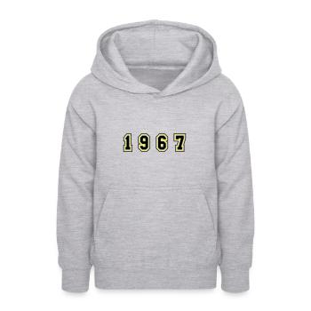 1967 Jahr Zahl - Teenager Hoodie - Hellgrau meliert - Vorne - AI Model Teenager Male dark (155cm)