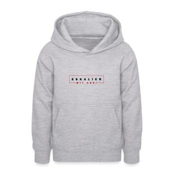 Eskalier mit uns - Teenager Hoodie - Hellgrau meliert - Vorne - AI Model Teenager Male dark (155cm)