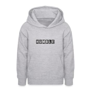 Humble - Demütig - Teenager Hoodie - Hellgrau meliert - Vorne - AI Model Teenager Male dark (155cm)