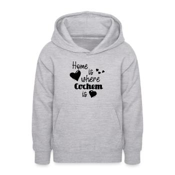 Zuhause in Cochem - Home is where Cochem is - Teenager Hoodie - Hellgrau meliert - Vorne - AI Model Teenager Male dark (155cm)