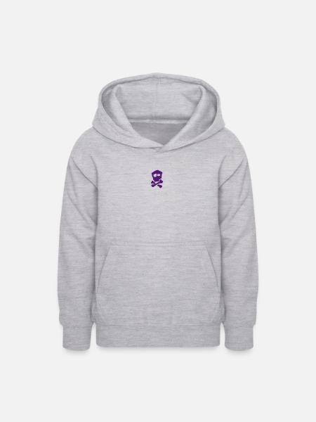 Totenkopf - Teenager Hoodie - Hellgrau meliert